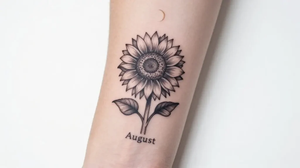 Sunflower Tattoo as August Birth Flower