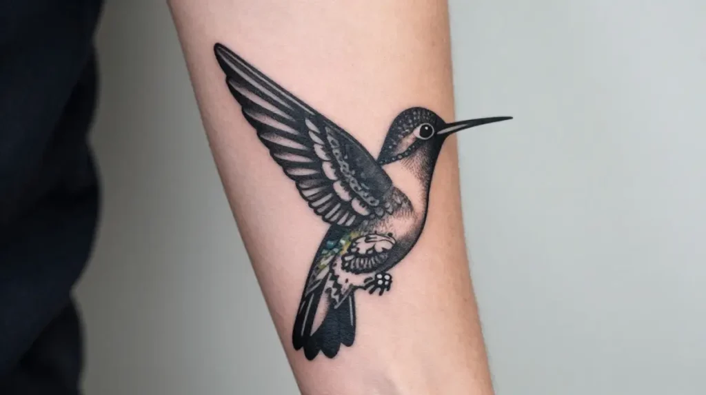 The Blackwork Hummingbird Tattoo