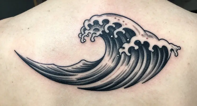 The Dotwork Wave Tattoo