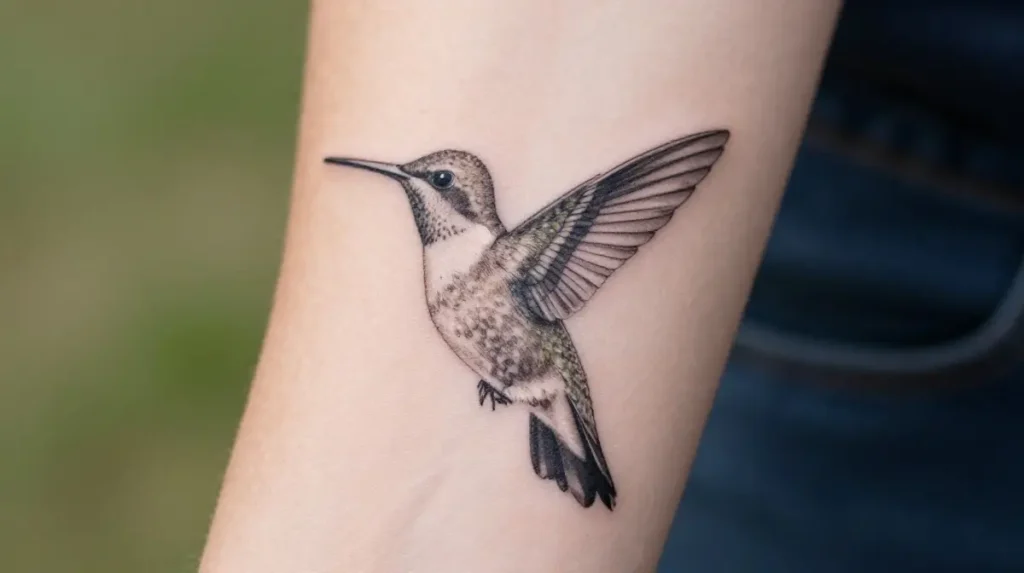 The Fine Line Hummingbird Tattoo