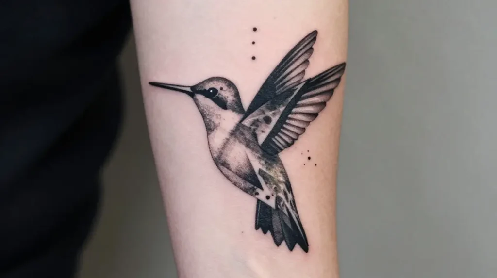 The Geometric Hummingbird Tattoo