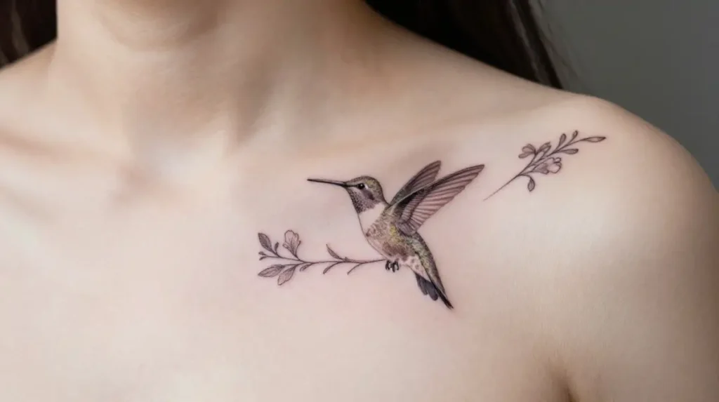 The Hummingbird Collarbone Tattoo