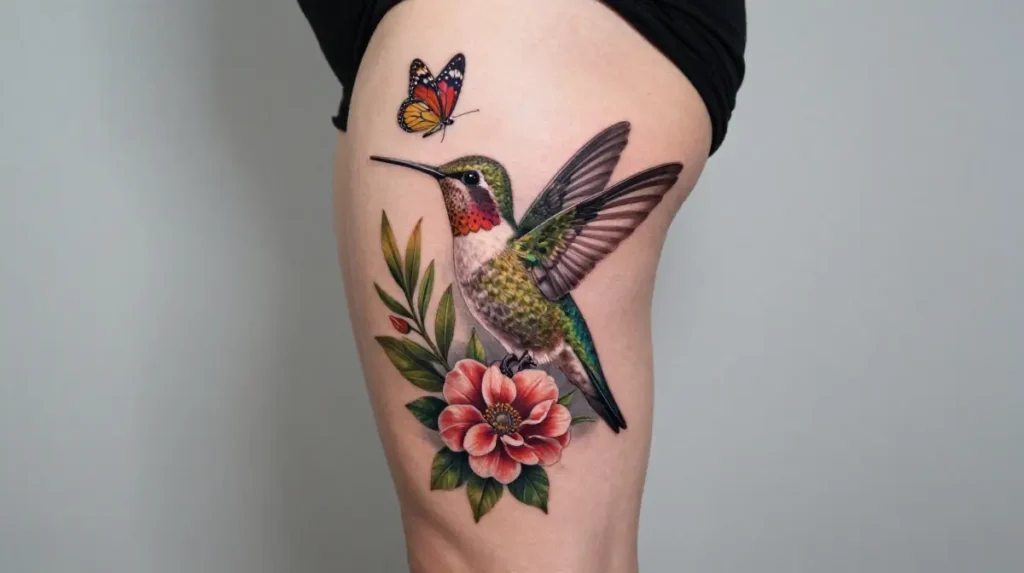 The Hummingbird Thigh Tattoo