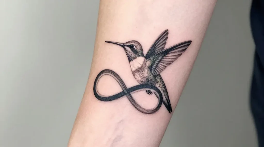 The Hummingbird With Infinity Symbol
