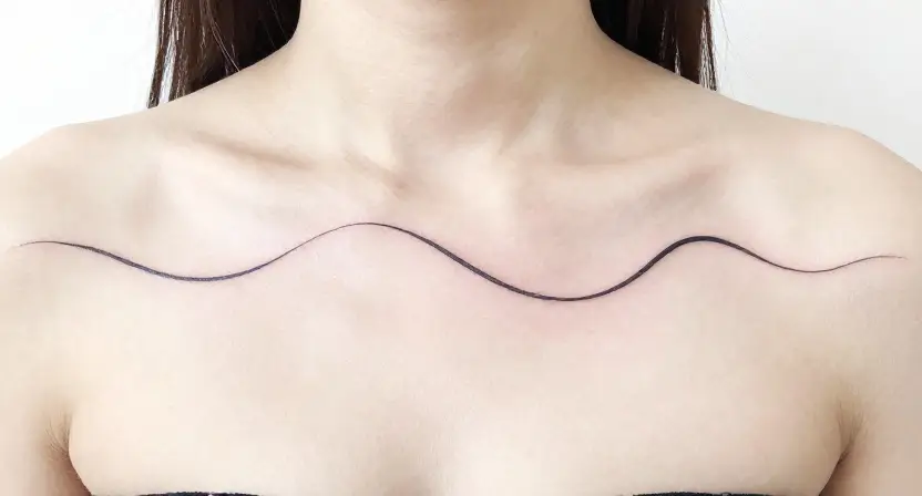 The Single Line Wave Tattoo