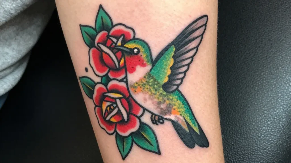 The Traditional American Hummingbird Tattoo