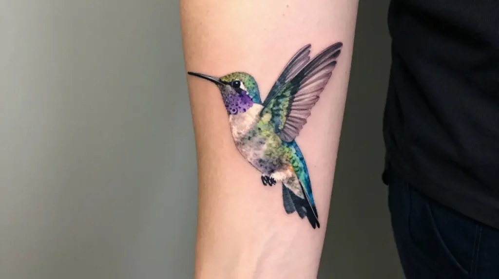 The Watercolor Hummingbird Tattoo