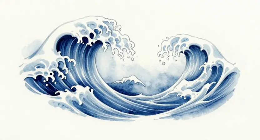 The Watercolor Wave Tattoo