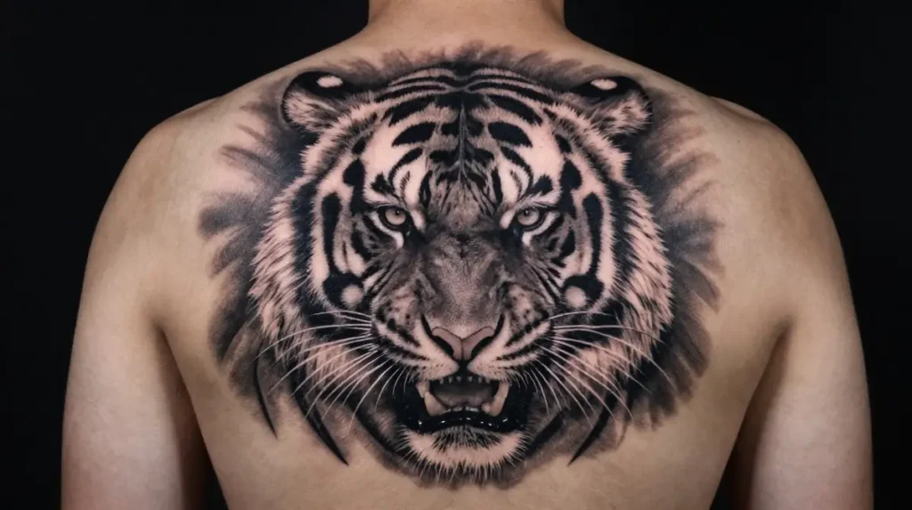 Tiger Back Tattoo for Guys
