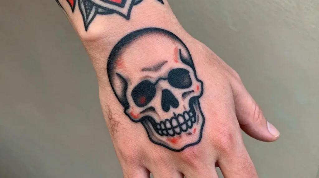 Traditional Skull Hand Tattoo