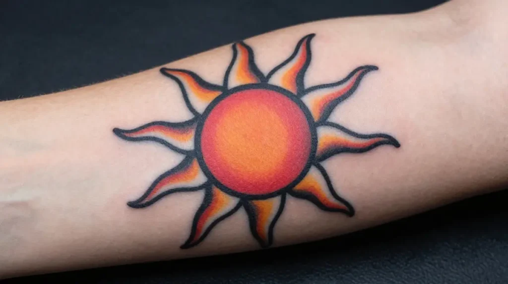 Traditional Sun Tattoo