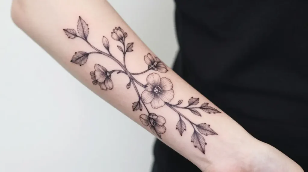 Vine Tattoo Wrapping the Forearm