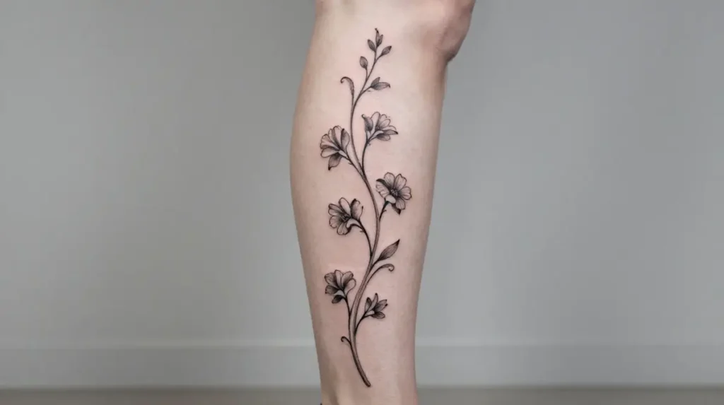 Vine Tattoo on the Leg