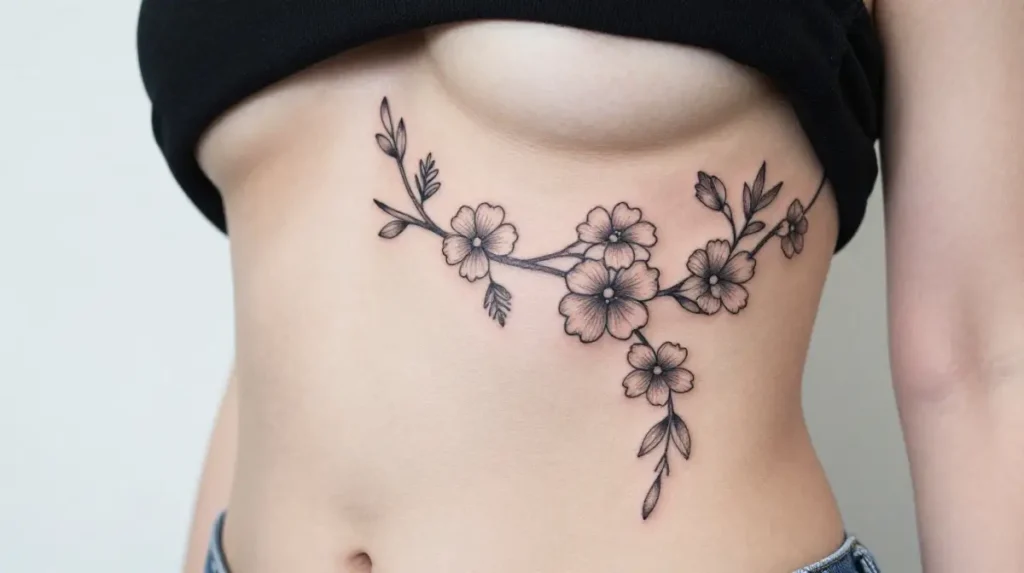 Vine Tattoo on the Ribcage