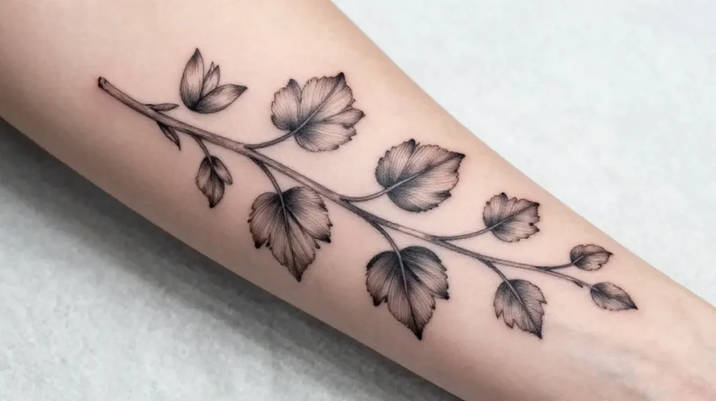 Vine Tattoo with Leaves Only