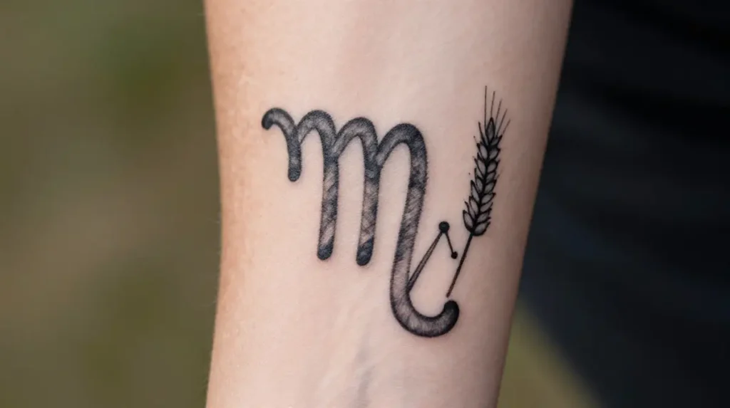 Virgo Symbol with Flowers