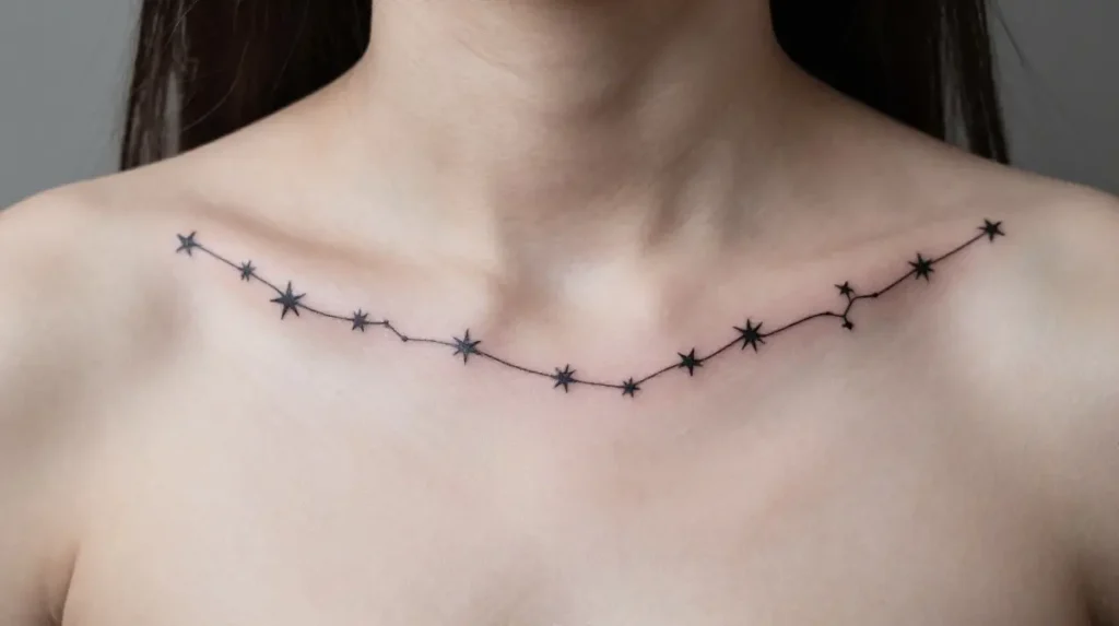 Virgo Tattoo Collarbone
