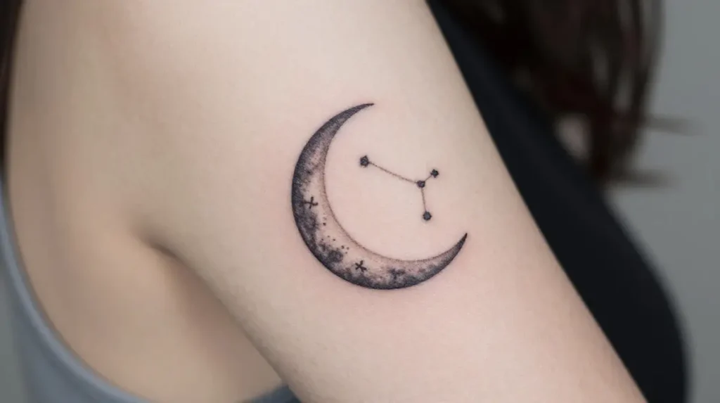 Virgo Tattoo with Moon