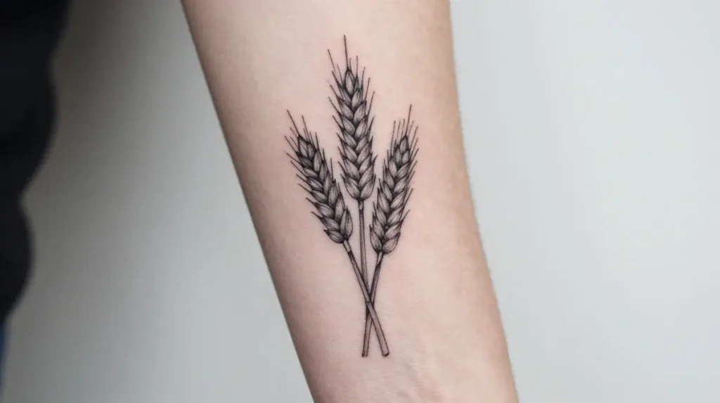 Virgo Tattoo with Wheat Sheaf