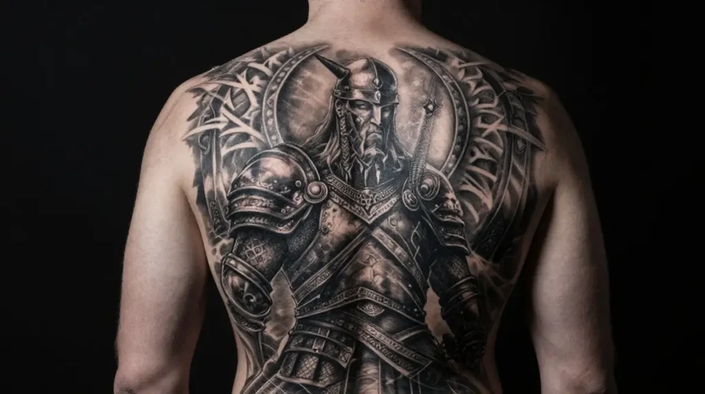 Warrior Back Tattoo