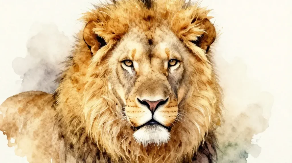 Watercolor Leo Lion