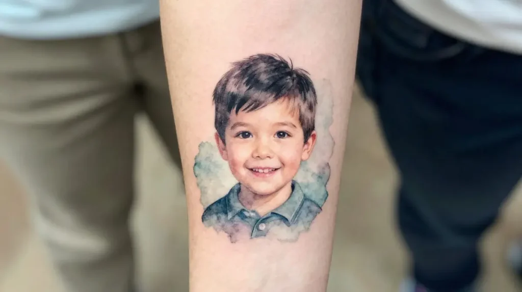 Watercolor Name Tattoo