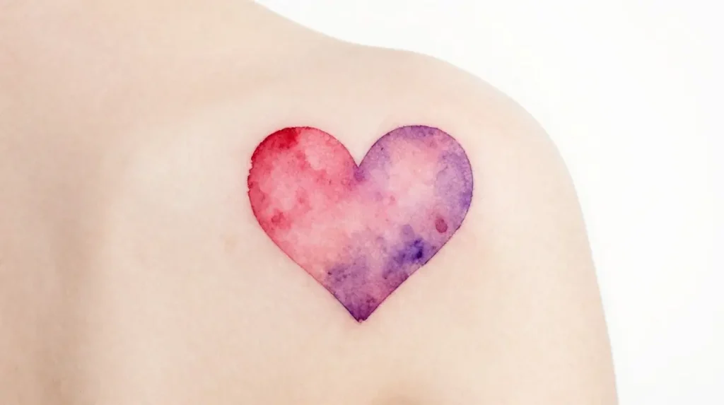 Watercolor Small Heart Tattoo