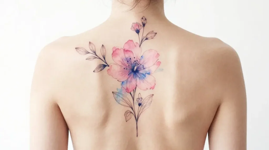 Watercolor Spine Tattoo