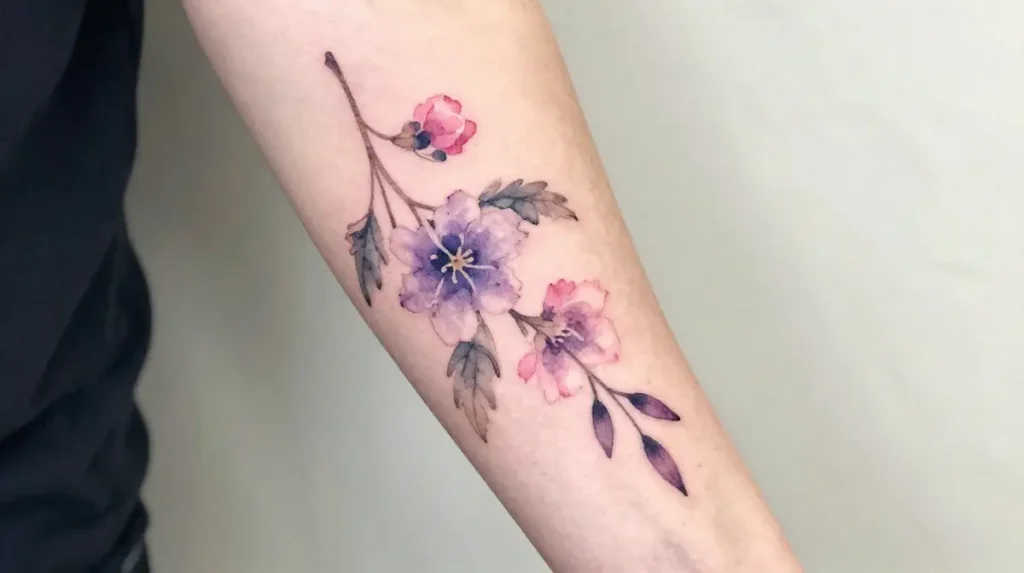Watercolor Vine Tattoo