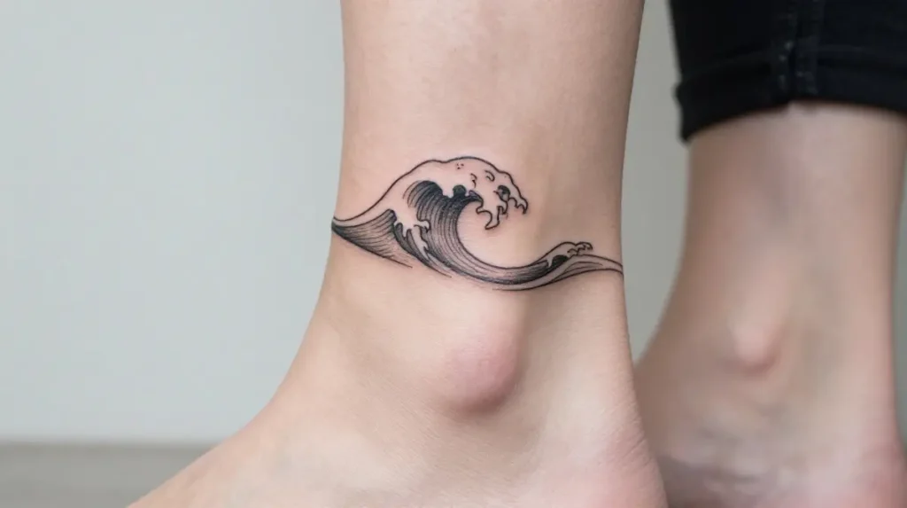 Wave Ankle Tattoo