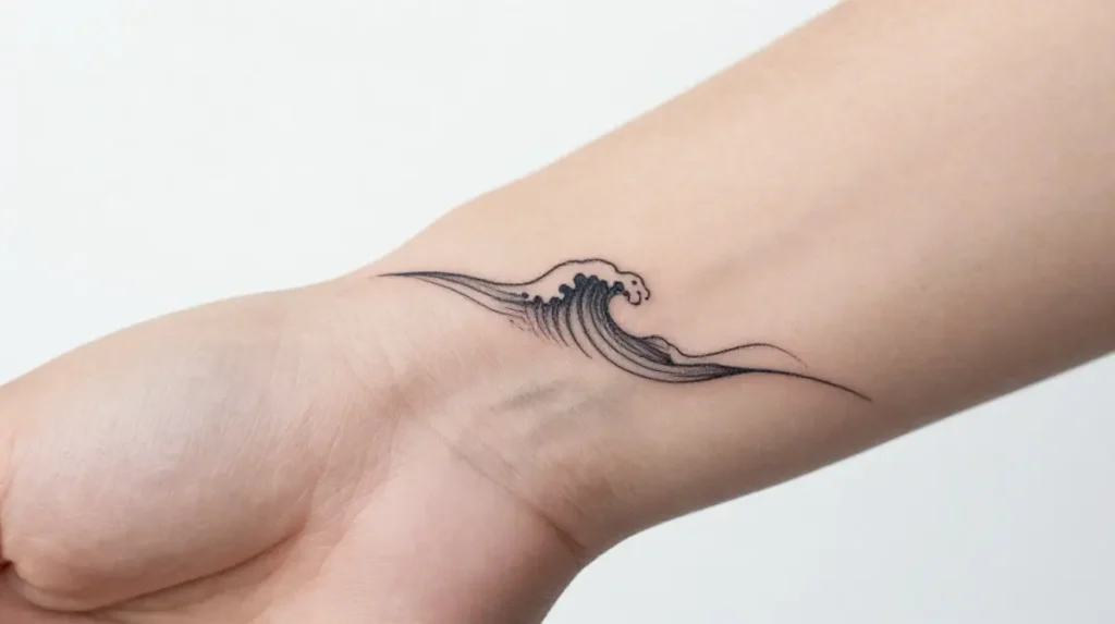 Wave Tattoo for Resilience and Flow