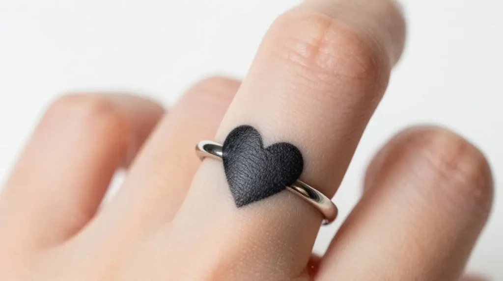 Wedding Ring Tattoo with Hearts