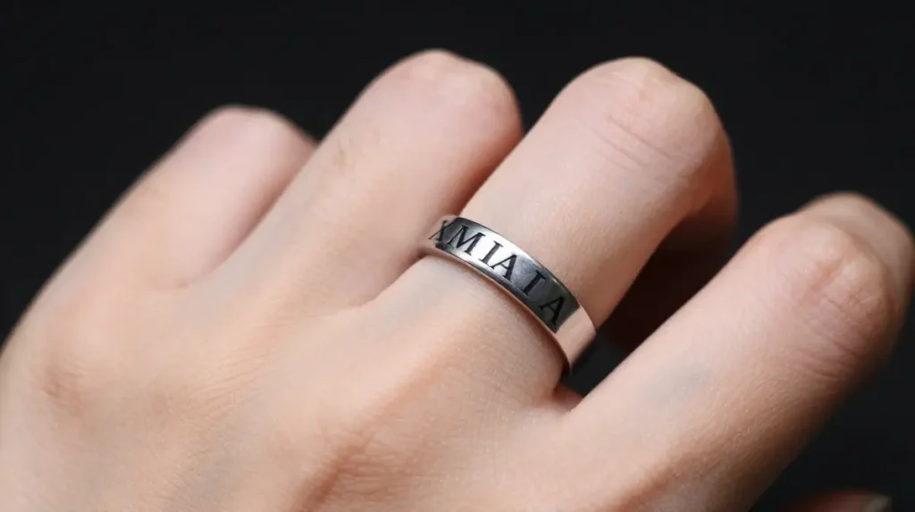 Wedding Ring Tattoo with Roman Numerals