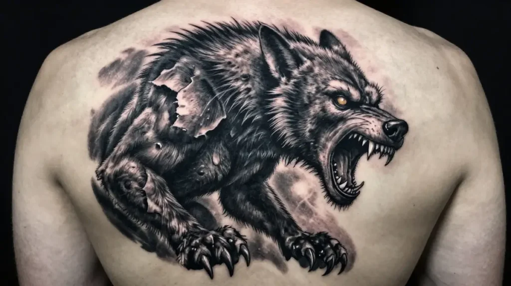 Werewolf Transformation Tattoo