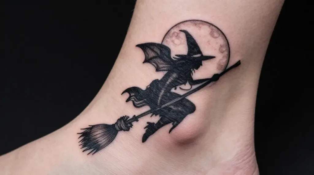 Witch Silhouette Tattoo