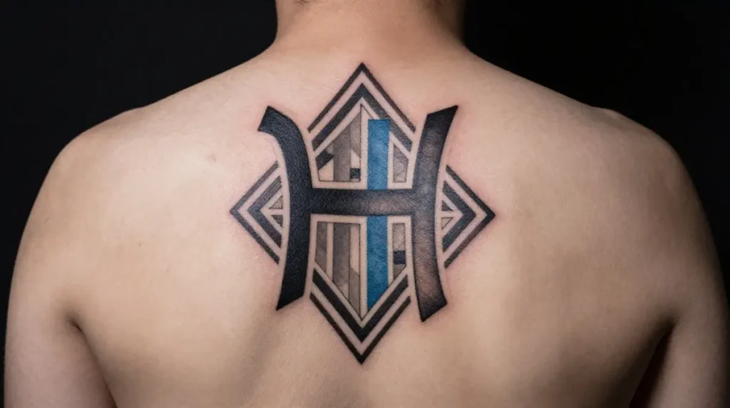 YHWH Tattoo in Geometric Style