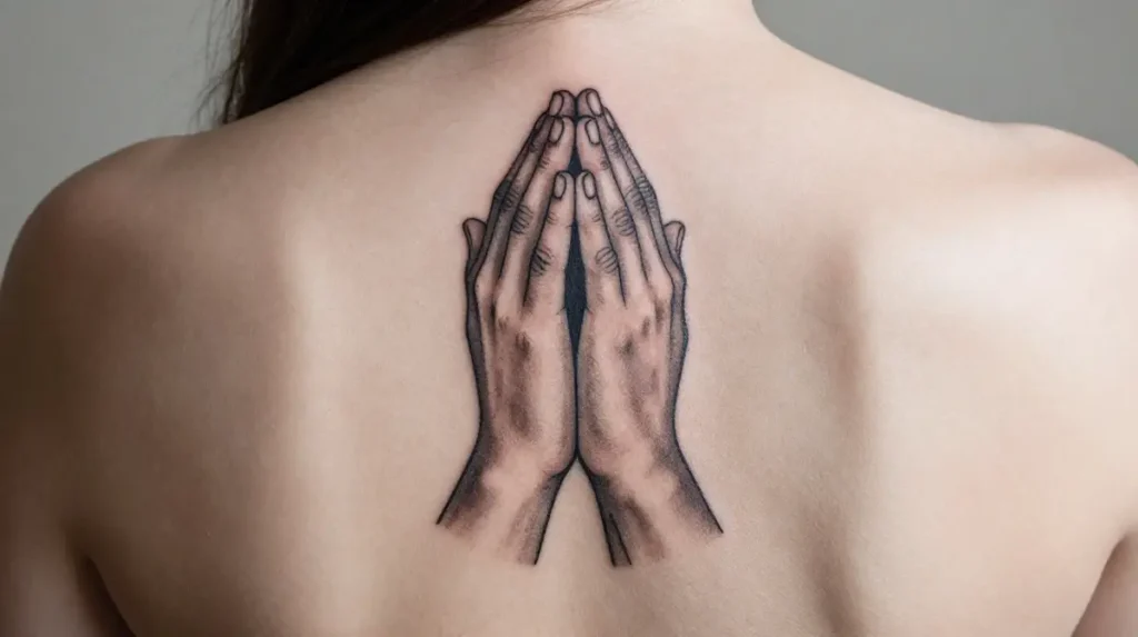YHWH Tattoo with Prayer Hands
