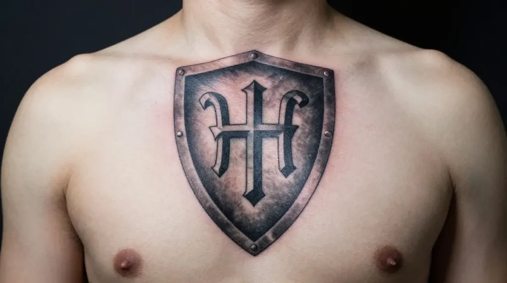 YHWH Tattoo with a Shield