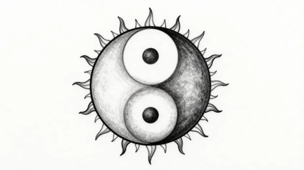 Yin and Yang Sun and Moon Tattoo