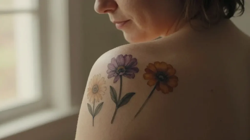 Birth Flower Shoulder Tattoos That Tell a Story Only You Fully Know