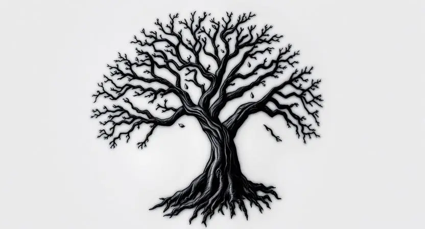 Blackwork Shadows and Bold Lines That Give Tree Tattoos Their Raw Power