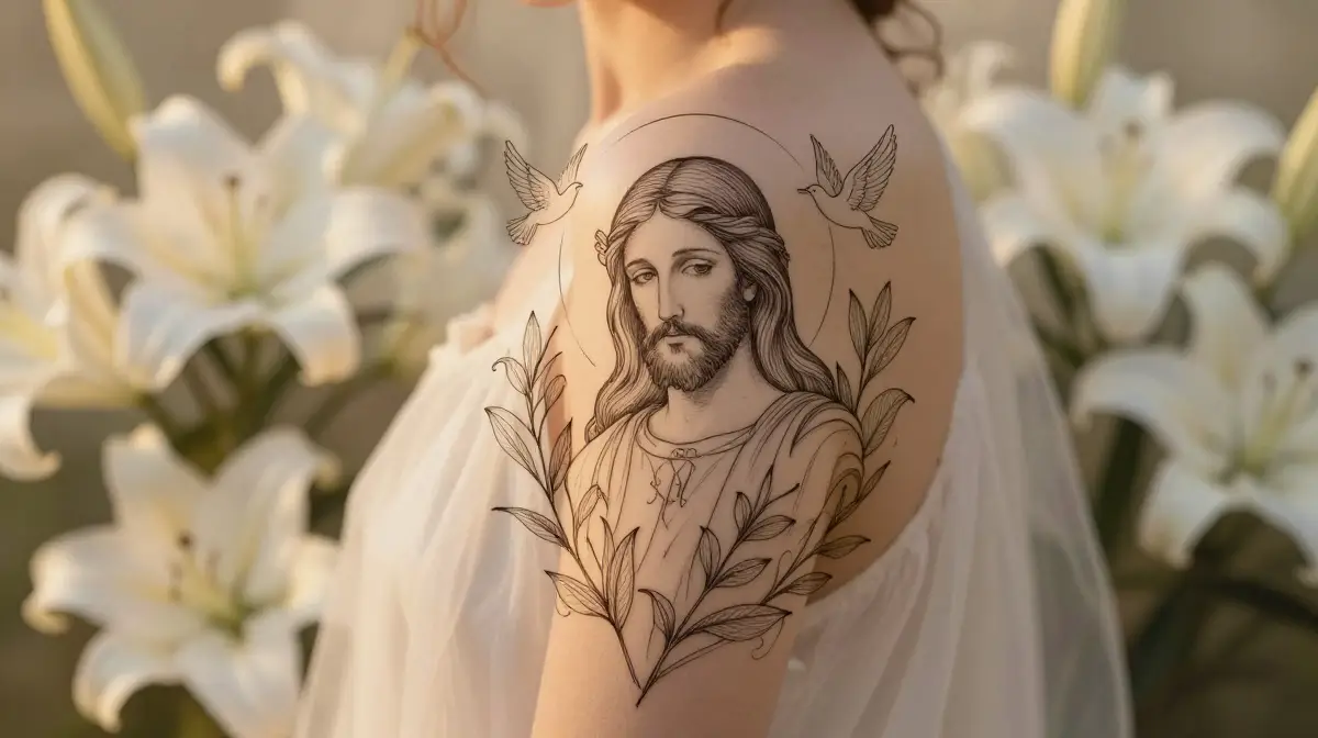 Feminine Jesus Tattoos That Reframe Sacred Beauty for Modern Women