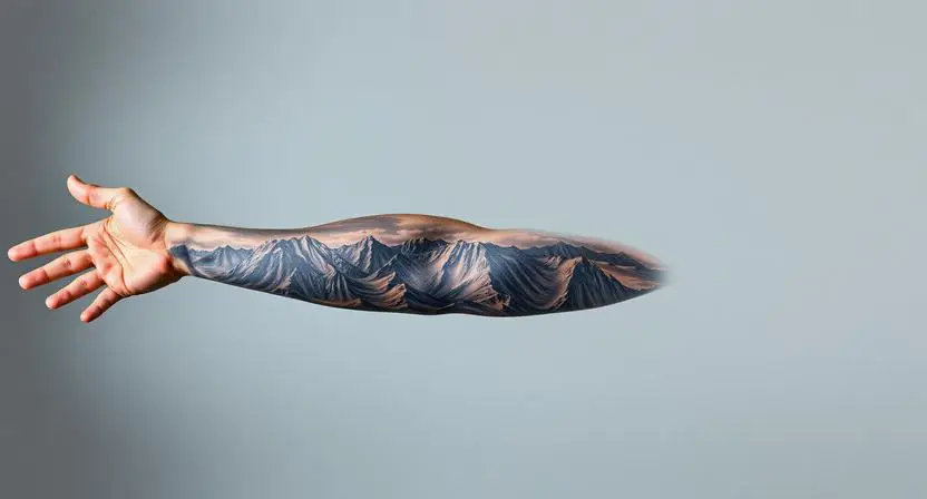 Mountain Range Sleeve Designs That Build an Entire Wilderness Across the Arm