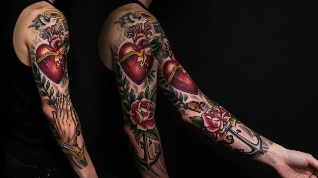 Sleeve Designs That Build an Entire Narrative Around the Sacred Heart Symbol
