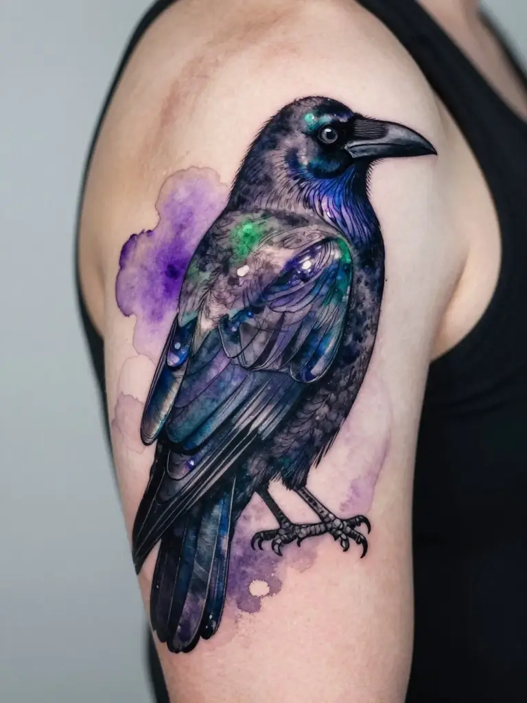 Watercolor Ravens That Dissolve the Bird Into Pure Atmospheric Color