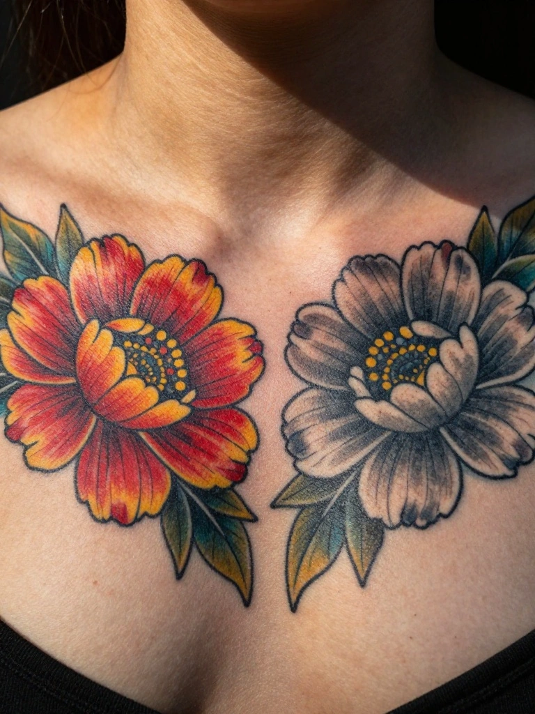 Color Saturation Fades Much Faster on the Delicate Chest Skin