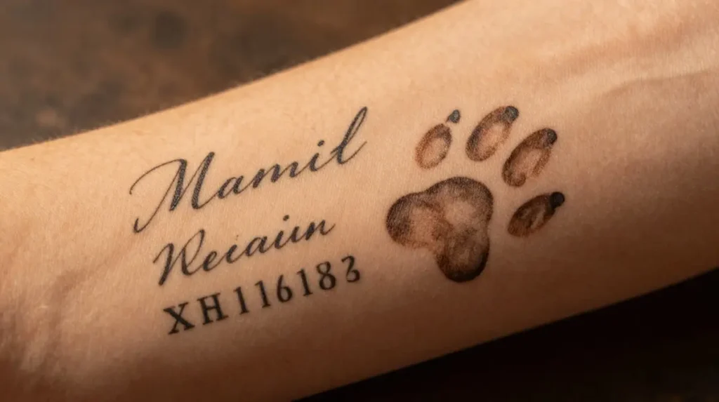 The Name the Date and the Story — Lettering That Completes the Paw Tribute