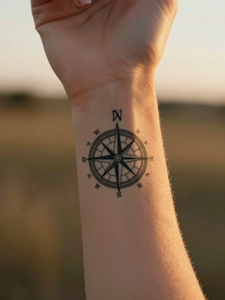 Timeless Compass Tattoo Designs Paired With Coordinates and Real Places
