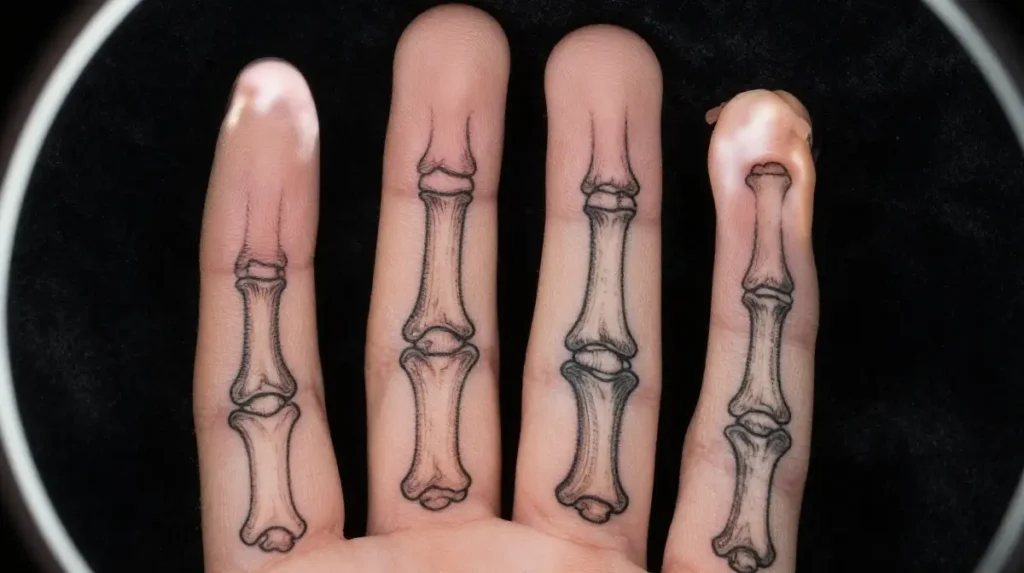 Finger and Knuckle Skeleton Tattoos That Wear Bone Like a Second Skin