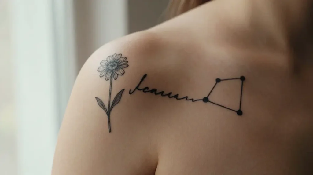 Unique and Feminine Shoulder Tattoos Built Around Personal Symbolism